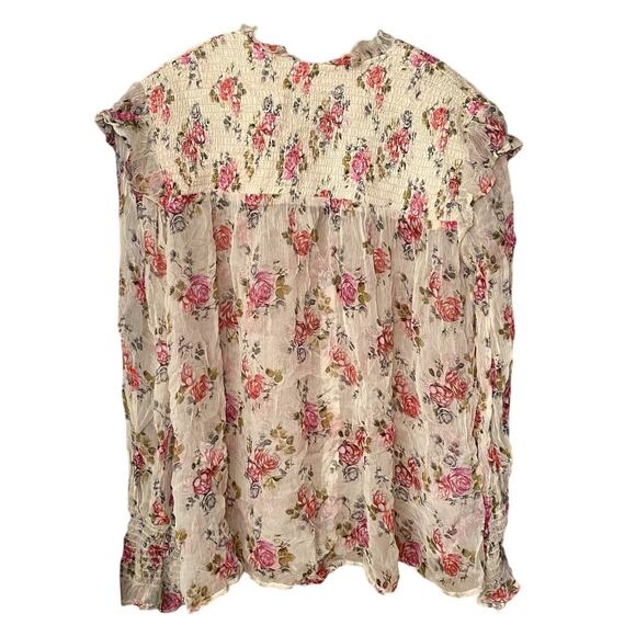 sundance - NWT - womens flowy foral button up long sleeve top - XS - Picture 2 of 9